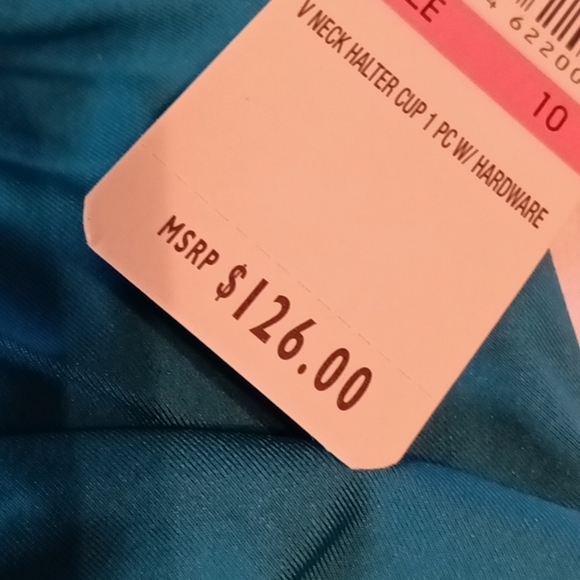 #8❤️ New Tommy Bahama V Neck Halter cup 1 piece bathing suit Tummy control - Picture 9 of 16